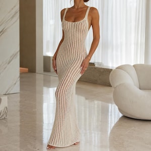 low back knit maxi dress Amber Knit Maxi Dress Medium