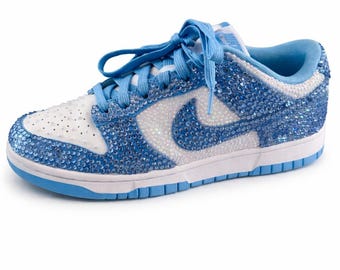 Women's Custom bedazzled Nike Dunks with rhinestone gems