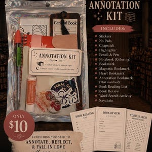 Book Annotation Kit | Reading Annotation Bundle | Fantasy Romance Horror Thriller Smut General | Book Lover Gift | Reader Starter Pack
