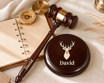 Custom Engraved Wooden Judge Gavel, Personalized Law School Graduation Gift, Lawyer Attorney Desk Keepsake Gift