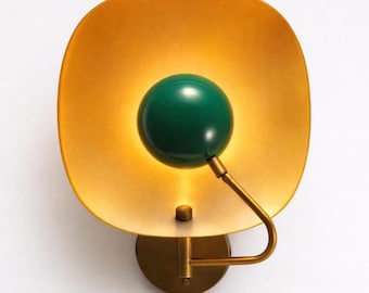 Mid Century Modern Brass Wall Sconce Globe Light Scandinavian Lamp Designer Lighting
