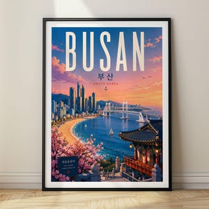 Busan-Poster, Südkorea, Reisedruck, Vintage-Wandkunst, Heimdekoration, Geschenk