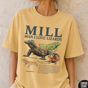 Camiseta de especies de lagartos - Camiseta educativa con estampado de reptiles para adultos y adolescentes