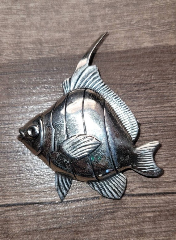 Rare Vintage Estate Sterling Silver Angelfish Broo