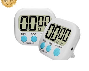 LED Digital Kitchen Timer Magnetic Countdown Stopwatch Alarm Clock Study Cooking Shower Counter Display Timer