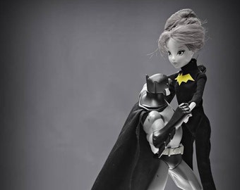 Dancing toys, Black and White, Selective Color, Fine Art Photography, Fashion Doll Photos, Toy Photography, action figure photos,