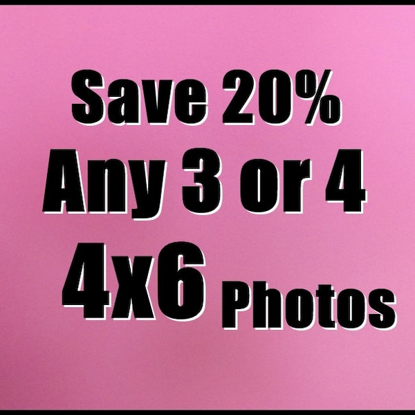 20% Off Any Three or Four 4x6 Photos, Your choice of any of MY Images, Fine art photography, animal photography, color photos, still life