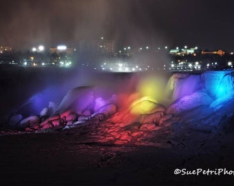 Niagara Falls Photography, Night Photography, Landscape Photography, Nature Photography, Waterfall Photography, Rainbow Colors, Travel Photo