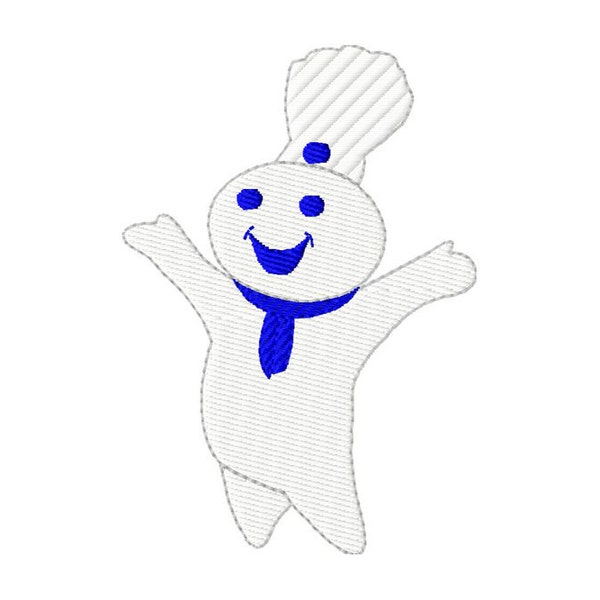 4x4  hoop size  Pillsbury Dough Boy  Inspired  digital embroidery design