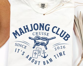 Camiseta Comfort Colors® para cruceros de mahjong, camiseta de vacaciones del club de mahjong, top para viajes de chicas en crucero, regalo para amantes del mahjong, camiseta de crucero, camiseta de mahjong para cruceros