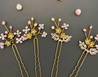 Conjunto de horquillas vintage de perlas y cristales, elegantes accesorios para el cabello de novia, horquillas clásicas para bodas, delicado conjunto de tocados