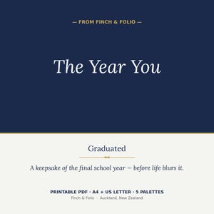 Graduation Keepsake Book | 40 Page Printable Memory Journal | High School College Senior Gift | Instant Download PDF 5 Palettes