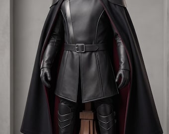 Custom Gothic Costume Men | Minimalist Leather Warrior Outfit | LARP Festival Cosplay Gift