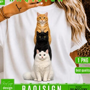 We Cats Realistische gestapelde kattenmeme Animal Performance PNG: Funny Cat Trio Feline Artwork PNG Cats Mom Png Feline Clipart (digitale download)