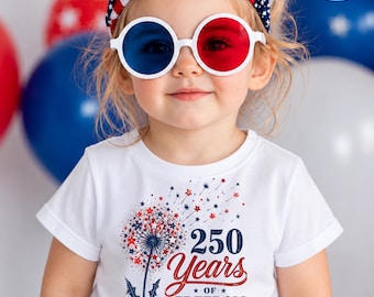 250 Years Of Freedom Kids PNG: 4th July USA Toddler Png, Patriotic 1776-2026 Png (Digital Download)