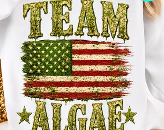 Team Algae PNG: Reflecting Pool Protest Flag Blue Promised Funny Political Design Algae Support png Satire Artwork (Digital Download)