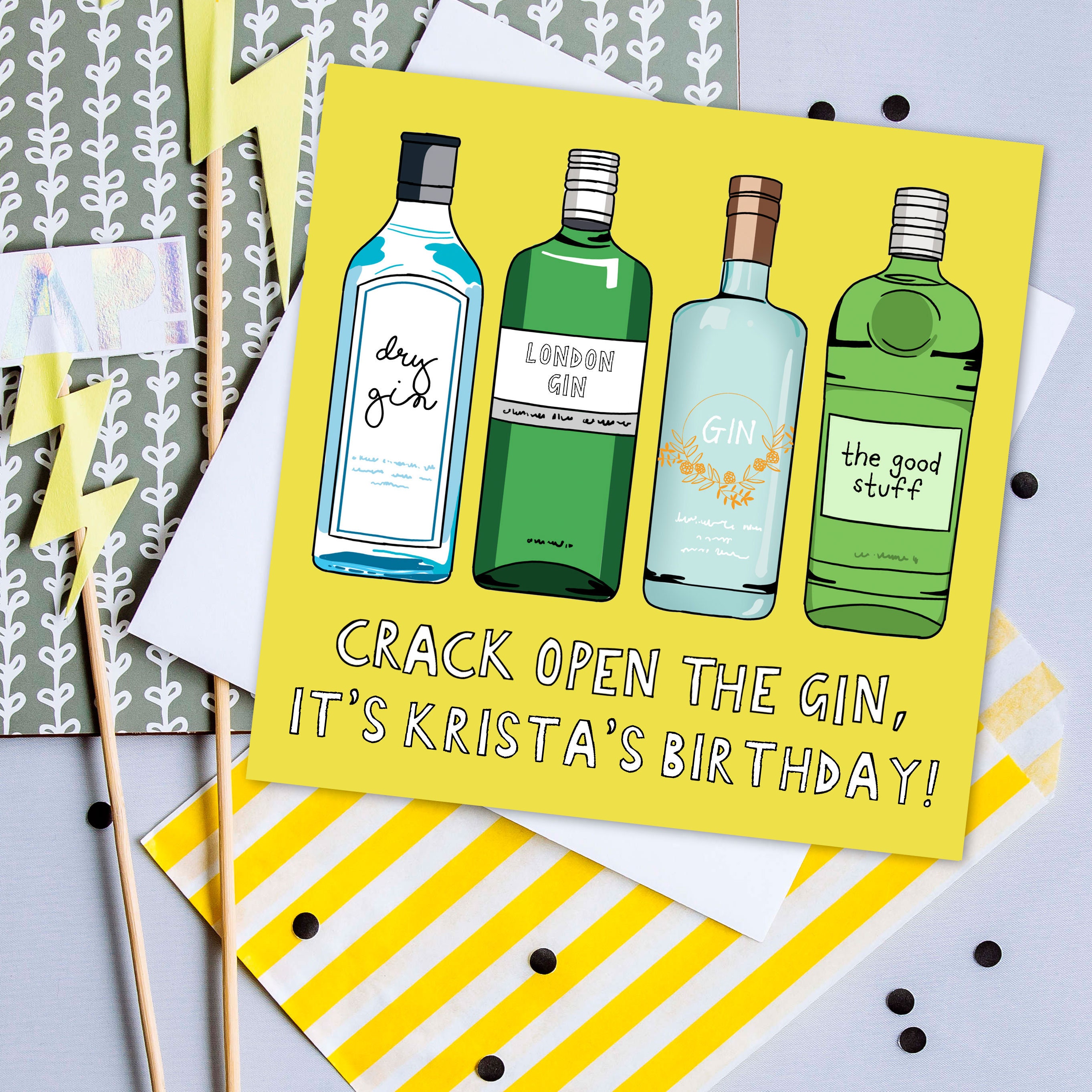 Personalised Gin Birthday Card gin lovers card happy | Etsy