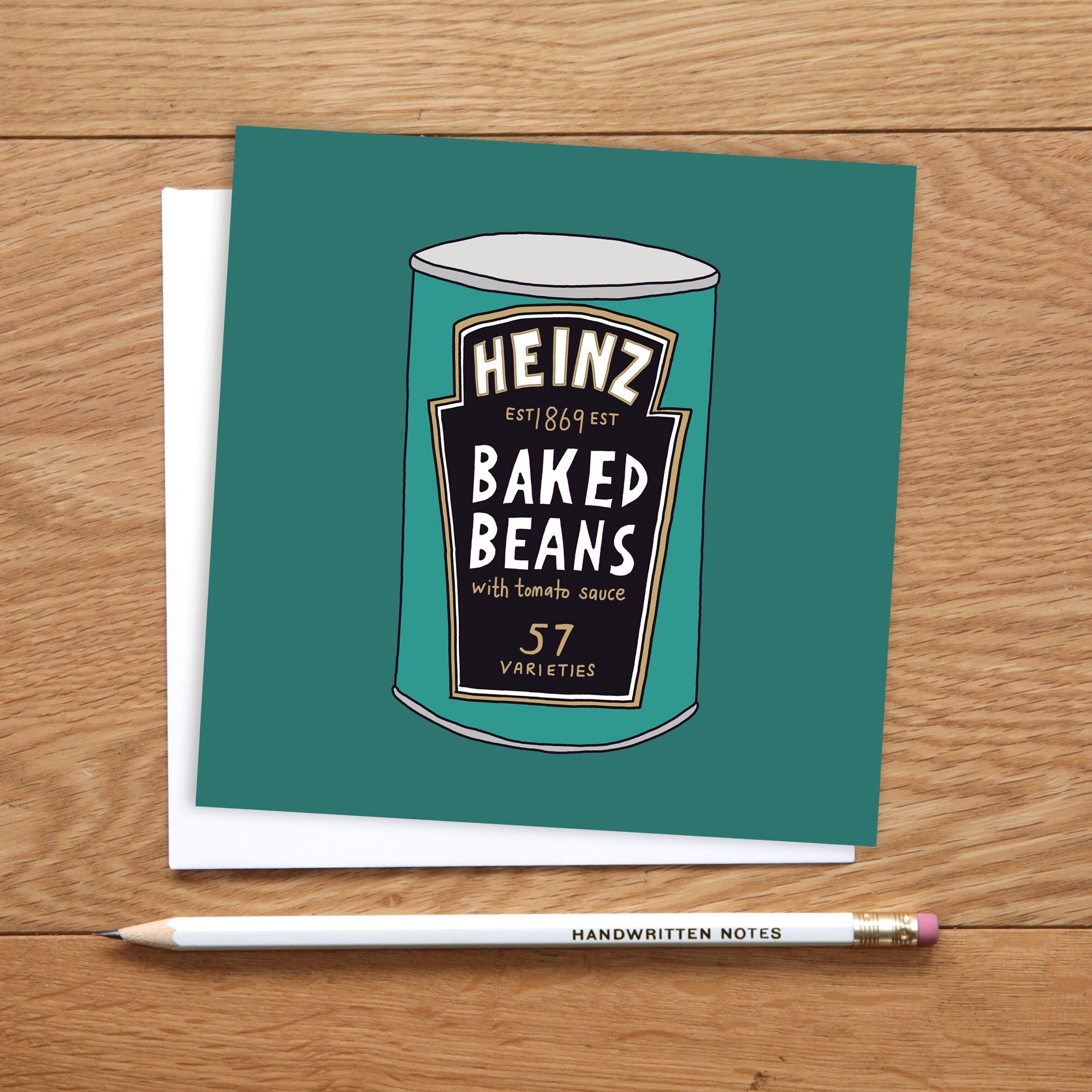 Baked Beans Card Just because card Funny Greeting card Etsy