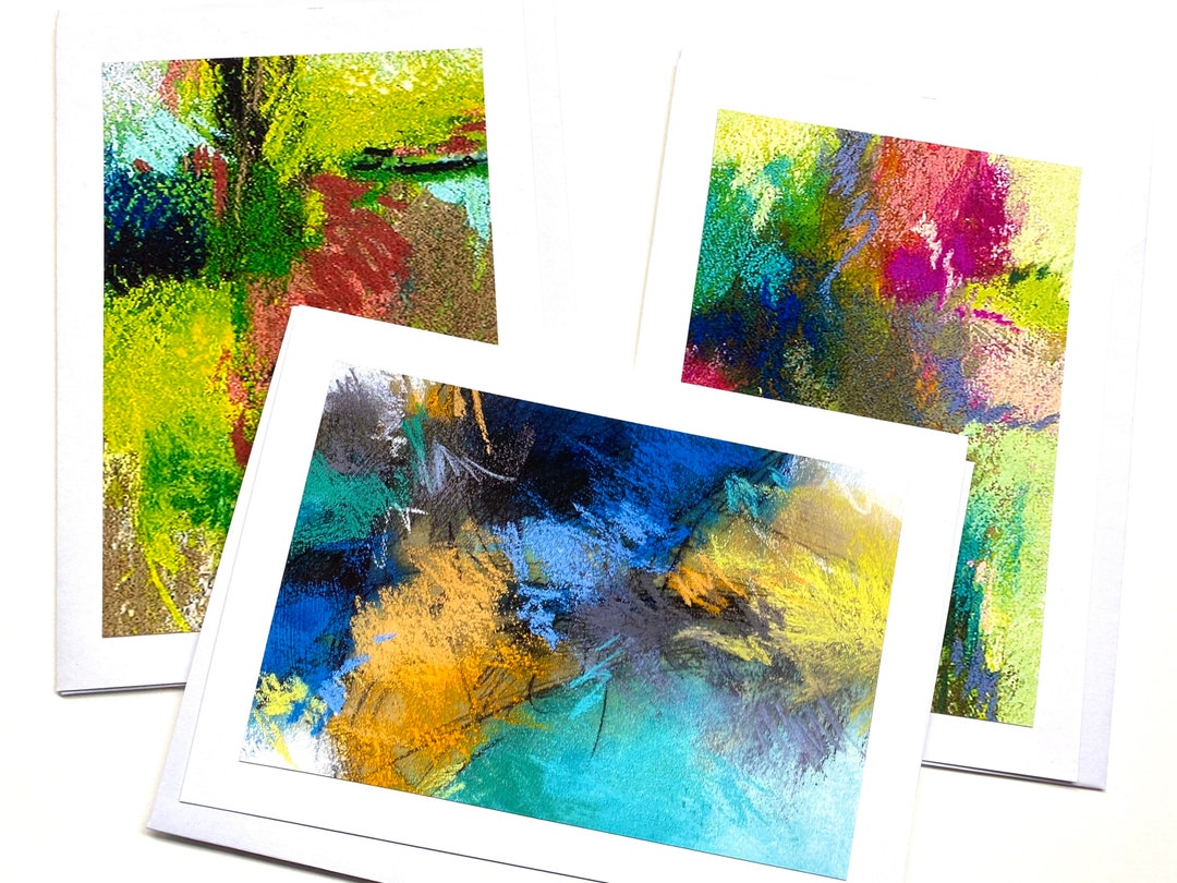Greeting Cards Blank Notecards From Abstract Pastel Paintings Ready to