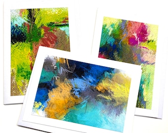 Greeting cards blank notecards from Abstract Pastel Paintings - Ready to gift or to send - 5 x 7 Inches