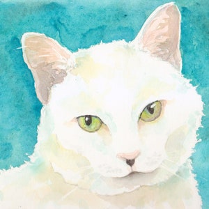 Cat Portrait Custom, cat Painting Custom, Custom Pet Portrait, Painting From Photo, Pet Portrait Watercolor Hand Painted image 1