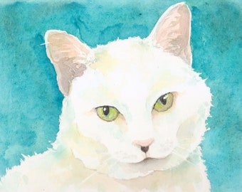 Cat Portrait Custom, cat Painting Custom, Custom Pet Portrait, Painting From Photo, Pet Portrait Watercolor Hand Painted