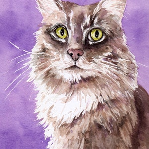 Cat Portrait Custom, cat Painting Custom, Custom Pet Portrait, Painting From Photo, Pet Portrait Watercolor Hand Painted image 4