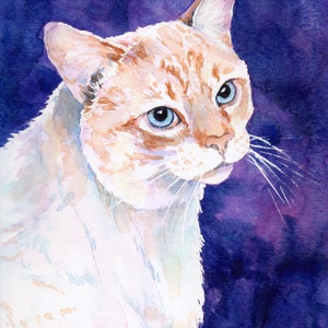 Cat Portrait Custom, cat Painting Custom, Custom Pet Portrait, Painting From Photo, Pet Portrait Watercolor Hand Painted image 5