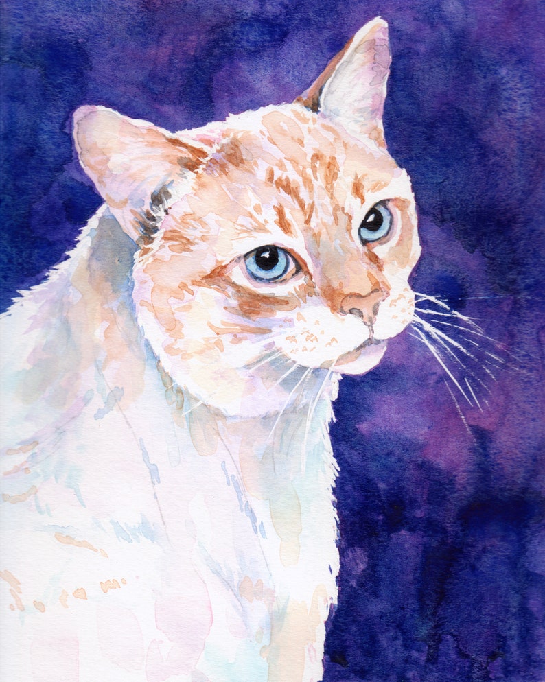 Cat Portrait Custom, cat Painting Custom, Custom Pet Portrait, Painting From Photo, Pet Portrait Watercolor Hand Painted image 5