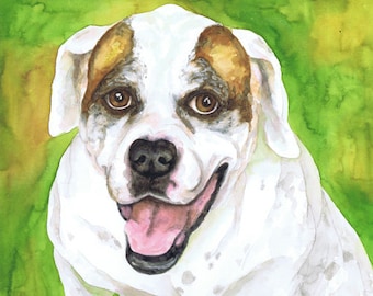 Pet portrait painting custom watercolor dog portrait pet memorial gift hand drawn hand painted pet painting dog watercolor 11x14