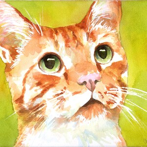 Cat Portrait Custom, cat Painting Custom, Custom Pet Portrait, Painting From Photo, Pet Portrait Watercolor Hand Painted image 6