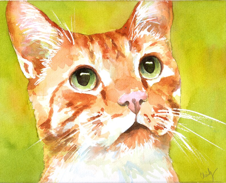 Cat Portrait Custom, cat Painting Custom, Custom Pet Portrait, Painting From Photo, Pet Portrait Watercolor Hand Painted image 6