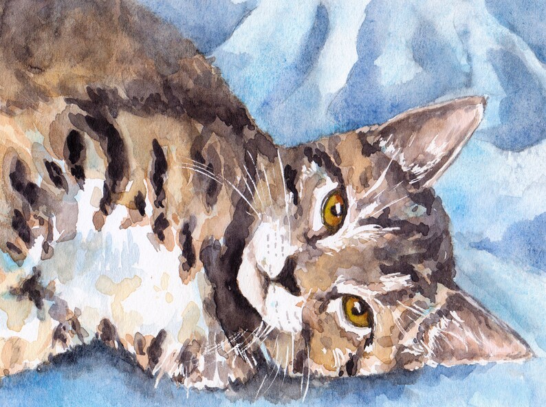 Cat Portrait Custom, cat Painting Custom, Custom Pet Portrait, Painting From Photo, Pet Portrait Watercolor Hand Painted image 7