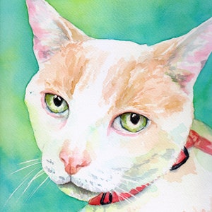 Cat Portrait Custom, cat Painting Custom, Custom Pet Portrait, Painting From Photo, Pet Portrait Watercolor Hand Painted image 3