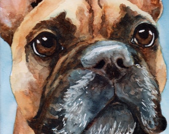 Custom watercolor pet portrait, custom pet portrait watercolor dog painting, original painting, memorial gift pet loss, custom dog portrait