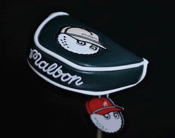 Capas para cabeças de tacos de golfe Malbon, capas para tacos tipo mallet, capas de couro para cabeças de tacos, magnéticas