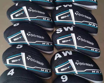 Capas de neoprene para cabeças de ferros Taylormade SIM2 MRX, tamanhos 4 a 9LPAS, 2 cores.