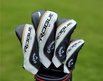 Capas de couro para tacos de golfe Callaway ROGUE ST, incluindo drivers, WF e híbridos.