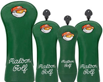 Capas para Cabeça de Golfe Malbon, Driver WF Hybrid, em Couro, Verde