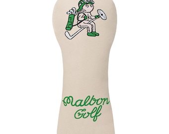 Capas para Cabeça de Golfe Malbon Pilot Wood Driver WF Hybrid em Couro Bege