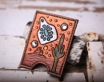 Desert Cowtag Leather Card Holder Wallet