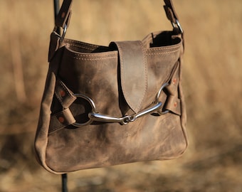 Branded a Bit Shoulder Bag, Leather, Cowhide