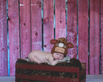 Newborn Horse Hat - Photo Prop - Newborn - Barnyard Cutie