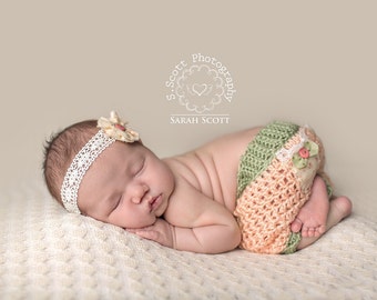 Newborn Shabby Shorts Set - Photo Prop - Baby Girl