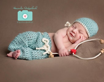 Newborn Scrubs Hat and Pants - Littlest Hero Collection