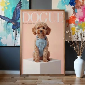 Portrait de Cavapoo Dogue pour la couverture d'un magazine de mode - Affiche numérique