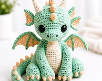 Crochet Dragon Amigurumi Pattern, Beginner Friendly Plush Toy PDF