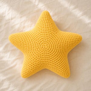 Crochet Star Pillow Pattern PDF, Plush Cushion Crochet Pattern, Beginner Throw Pillow Tutorial, Nursery Home Decor, Instant Download
