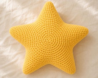 Chunky Crochet Star Pillow Pattern, Plush Cushion Tutorial (PDF Download)