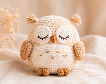 Chubby Owl Crochet Pattern PDF, Amigurumi Plush Toy, Easy Crochet (Digital Download)